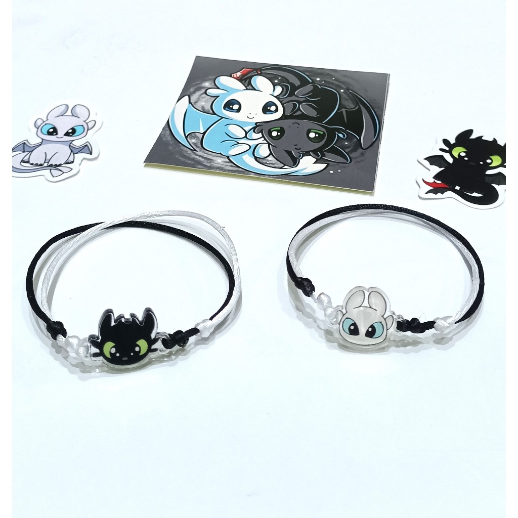 Gelang Couple Night Fury & Light Fury (Dapat Sepasang)