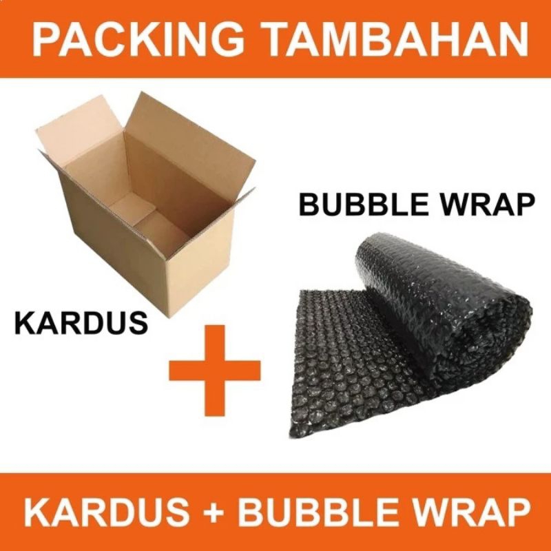 

Deskripsi EXTRA PACKING ( KOTAK + BUBBLE WRAP ) UNTUK PENGIRIMAN LEBIH AMAN