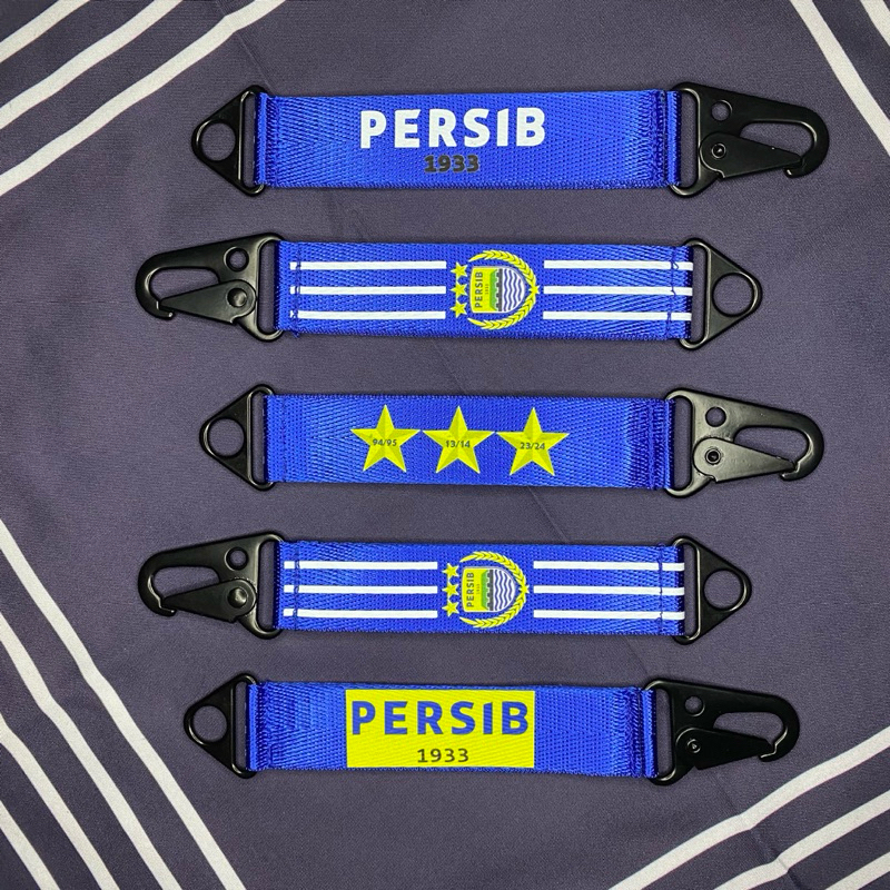 GANTUNGAN KUNCI LOGO PERSIB KEYCHAIN PERSIB JUARA PERSIB BANDUNG BAHAN LANYARD NYLON BIKIN KECE DAN 