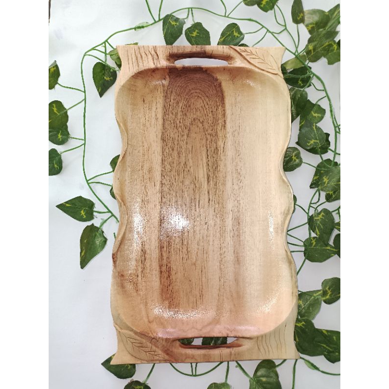 nampan kayu aesthentik/ baki kayu unik natural