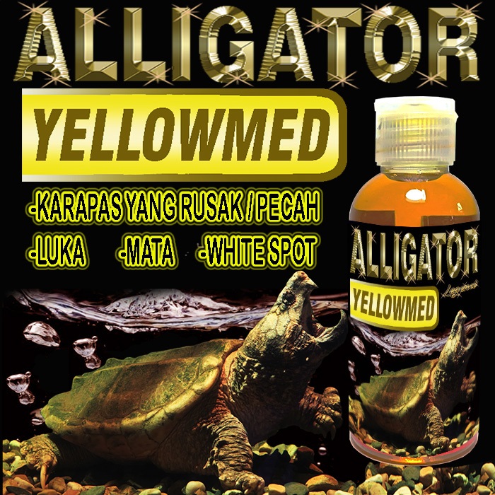 ALLIGATOR YELLOWMED OBAT JAMUR WHITE SPOT BINTIK PUTIH KURA-KURA AIR AST CST MENGOBATI LUKA LECET IN