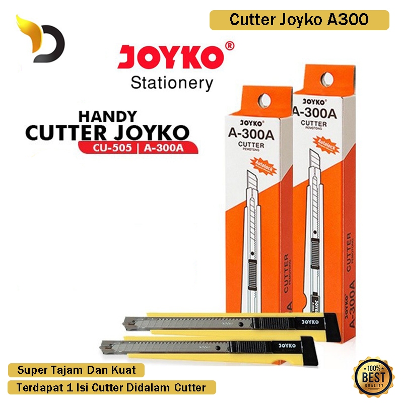 

Cutter A300 Joyko Mini Pisau Pemotong Kertas Super Tajam Bahan Berkualitas Praktis Murah Kater Kecil