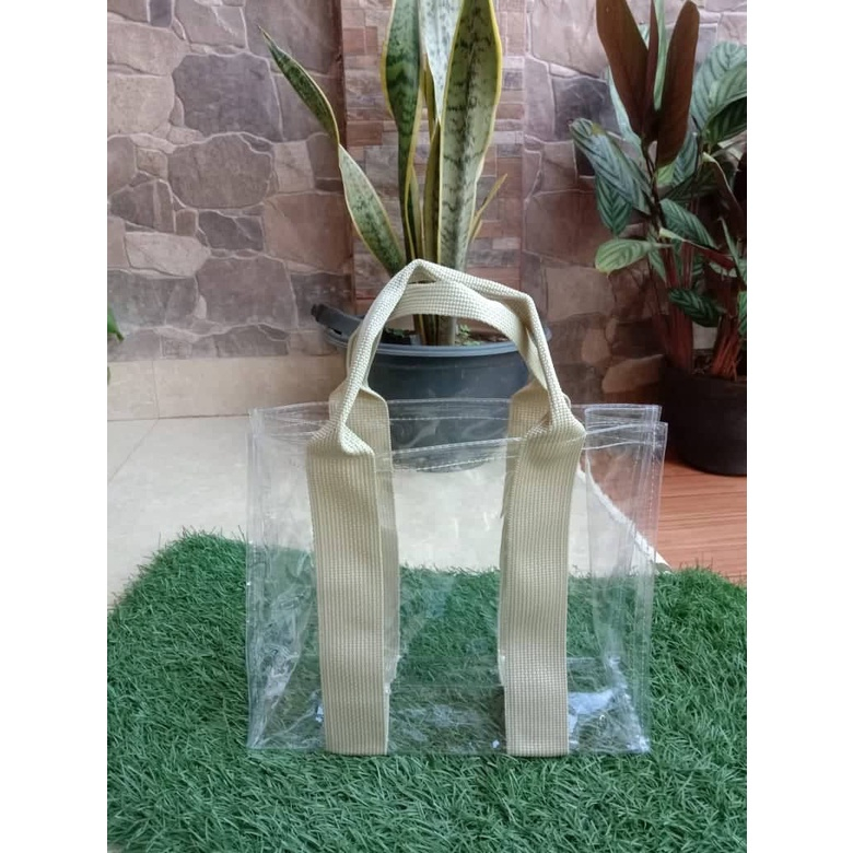 

Tas Tote Bag Mika Korea BENING Transparan Tebal Kuat Goodie Gift Set Hampers