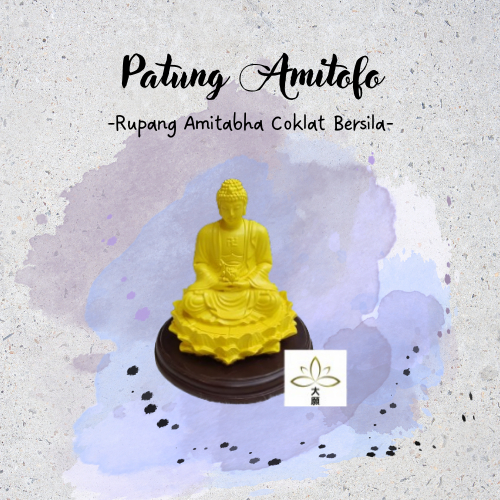 Patung Rupang Buddha Amitabha - Coklat Bersila