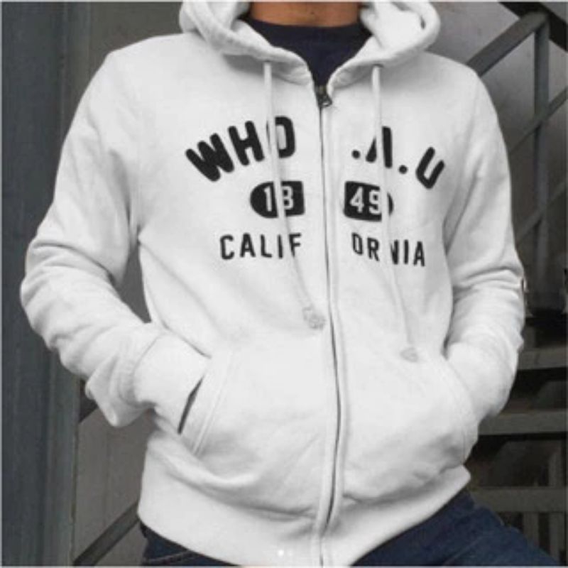 Jacket WHO.AU California 1849 zipper cream Pria wanita /³/ Jacket WHO.AU premium quality