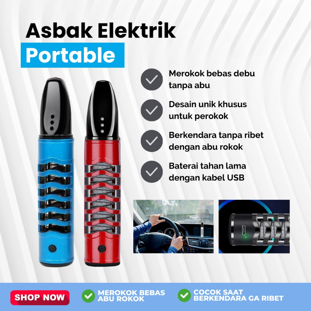 Pipa Asbak Portable Padud holder filter rokok USB / Pipa Asbak Portabel