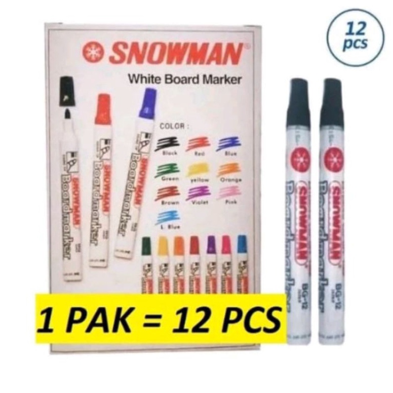 

KODE H73F spidol whiteboard snowman BG12 warnahitam isi 12pcs