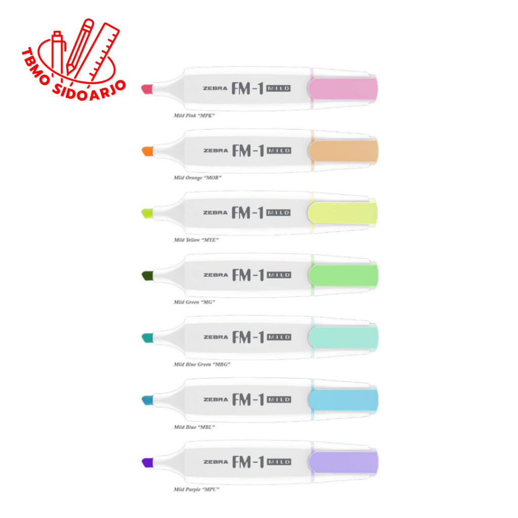 

TBMO Zebra Highlighter / Penanda Warna FM-1 Mild - Pcs