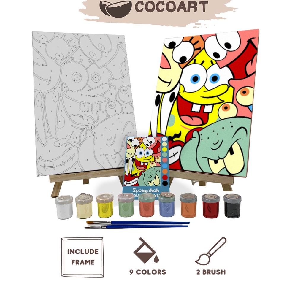 

KODE D23C Paint By Number Kit Spongebob Squarepants Cocoartid I Kanvas 3 x 2 cm