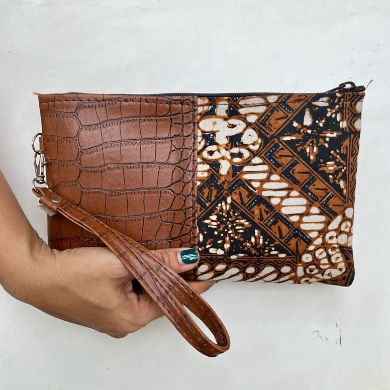 KODE A44Q Pouch Batik Ayana  Pouch Batik Vinyl  Souvenir Dompet Batik Croco  Gift Dompet Batik Premi