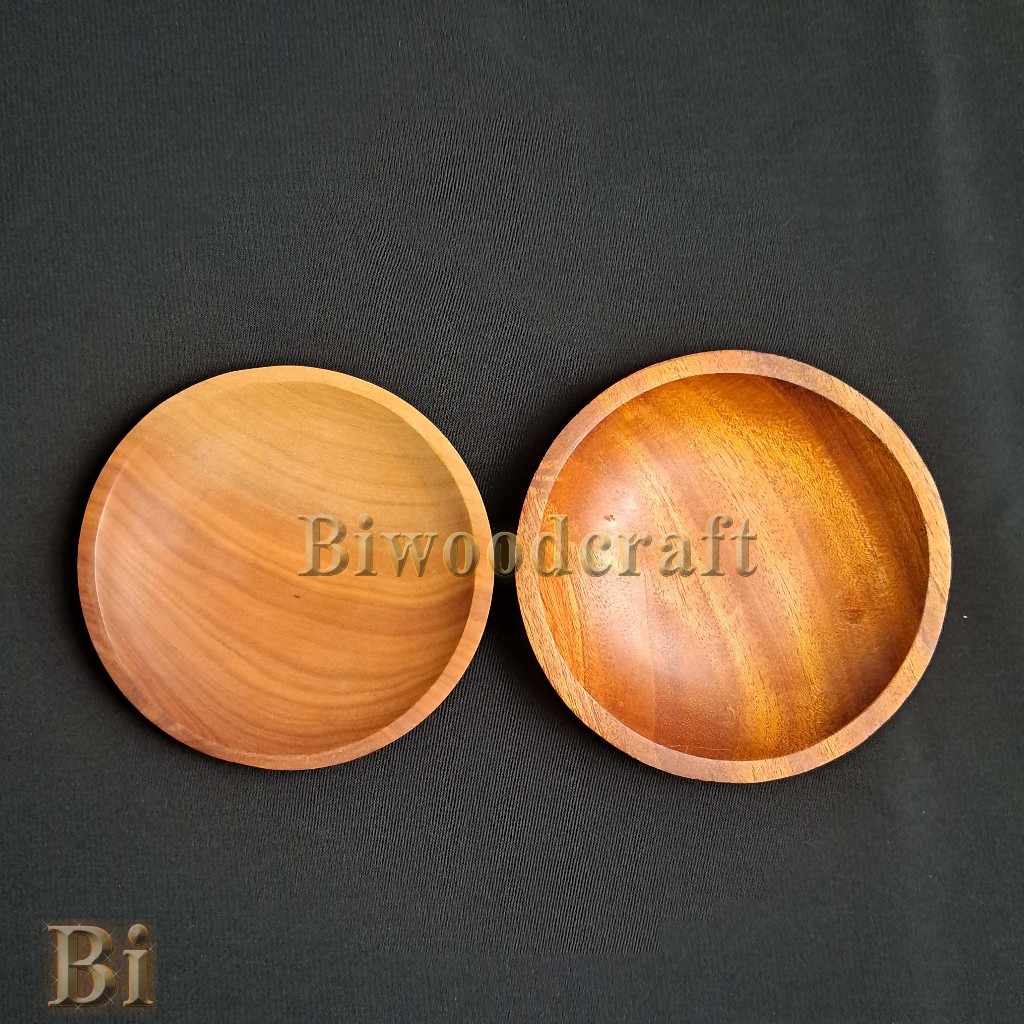 Piring Sambal Kayu 10cm - Wadah Sambal Kayu - Lepekan Kayu - Biwoodcraft