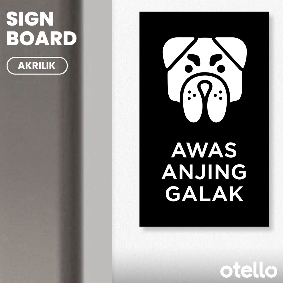 

Awas Anjing Galak Sign Akrilik Label Board Tempel Acrylic Papan Tanda Petunjuk Ruangan Rambu Ruang