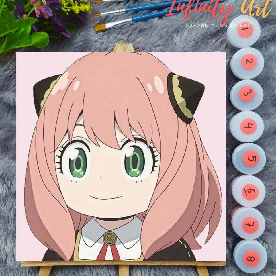 

Paint by Number Spy x Family Anya Forger Paint By Number Anime 2x2 cm Paint by Number Kit DIY canvas painting Kit mewarnai lukisan with wooden frame numbers kanvas painting kit with frame siap lukis oil painting paint by number s buku