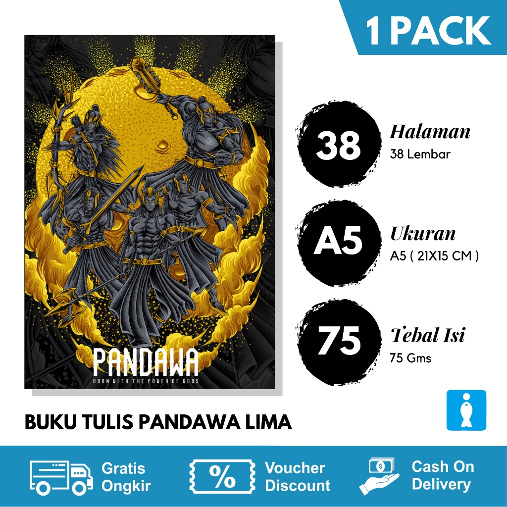 

BUKU TULIS SEKOLAH 38 LEMBAR / BUKU TULIS PARA PANDAWA ISI 5 BUKU TULIS