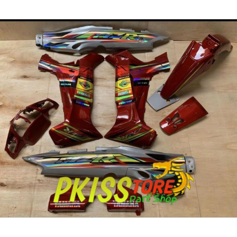 Cover Body Bodi Set Halus Yamaha Fizr Fiz R Merah Silver List Gold Hologram