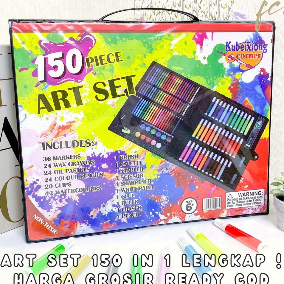 

Super Sale Paket Art Set Lengkap 15 pcs in 1 KUBEIXIONG Original NonToxic Marker Crayons Oil Pastel Watercolour Colour Pencil Clips Brush Palette Stapler Scissor Sharpener Paint Glue Alat Tulis Menggambar Mewarnai Lukis Seni Prakarya Craft Harga Grosir