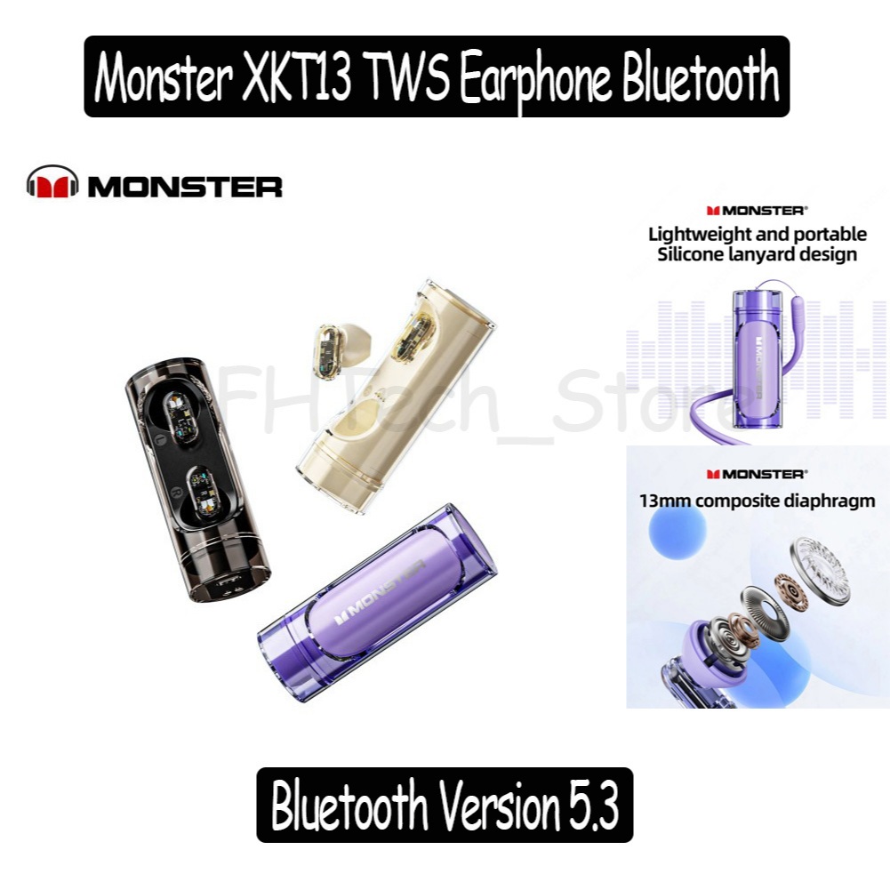 Monster XKT13 TWS Earphone Bluetooth - Bluetooth Version 5.3