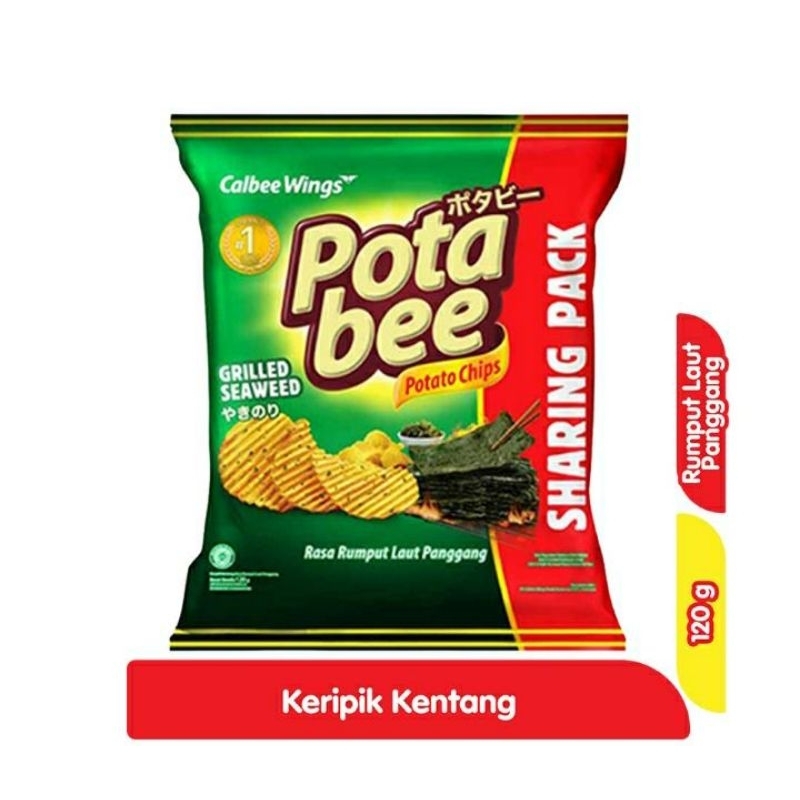 

Potabee Keripik Kentang Rumput Laut Panggang Sharing Pack 120 g