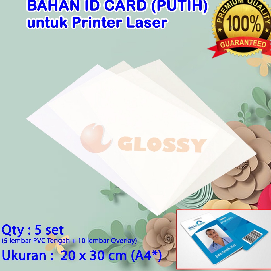 

Super Sale PVC BAHAN ID CARD UNTUK PRINTER LASER ISI 5 SET