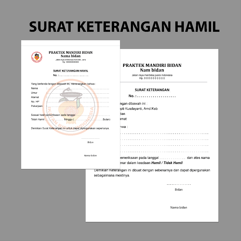 

cetak custom nota surat menyurat buku keterangan hamil