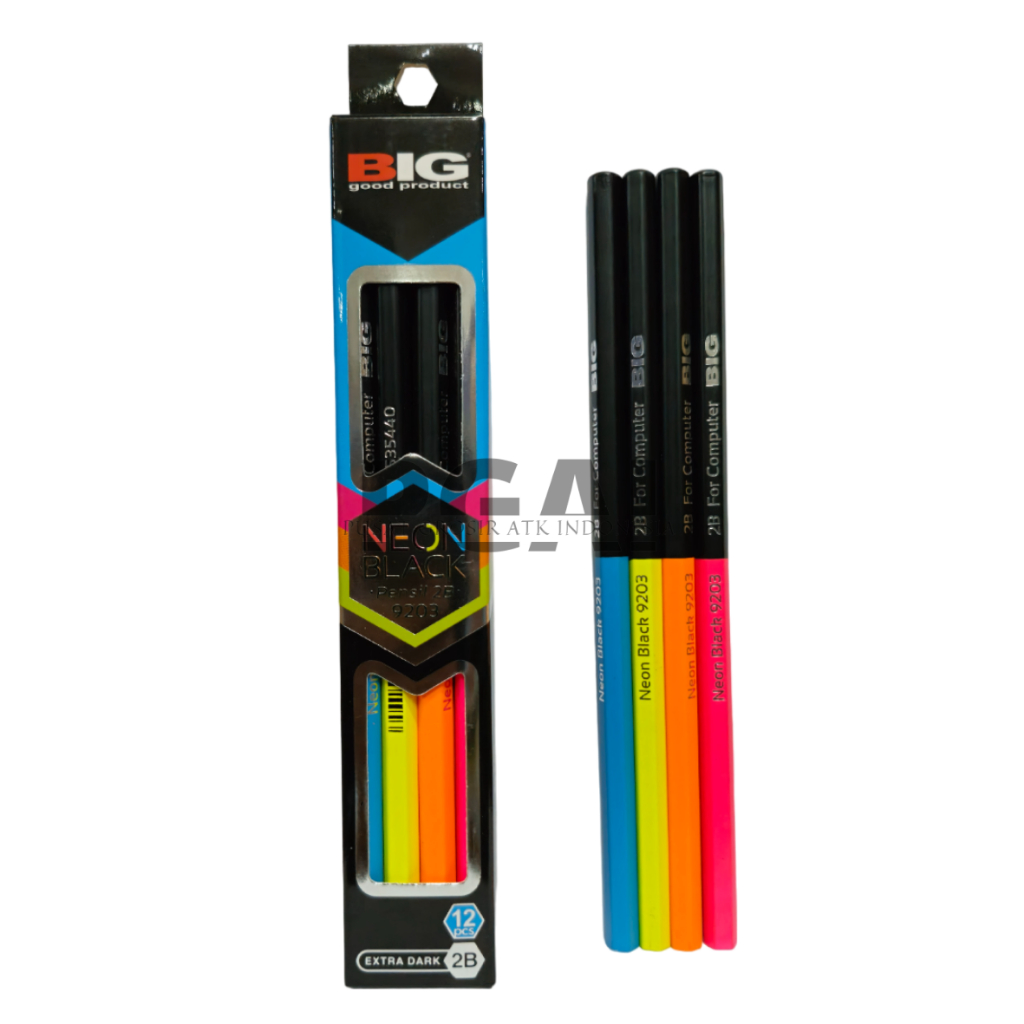 

PENSIL PENCIL BIG 2B NEON BLACK 9203 FOR COMPUTER STATIONERY