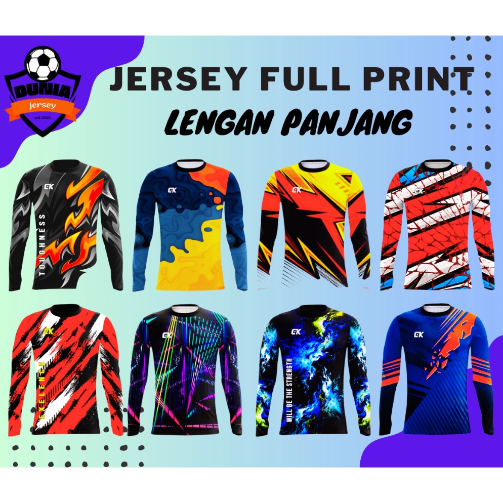 Bagus Banget Baju pria lengan panjang jersey olahraga sepak bola futsal baju sepeda kaos mancing pak