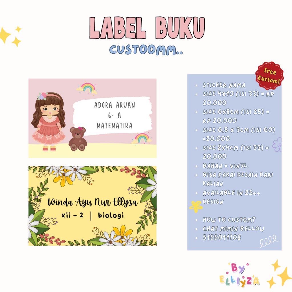 

Label Nama | Label Buku Sekolah Anak | Request Tema