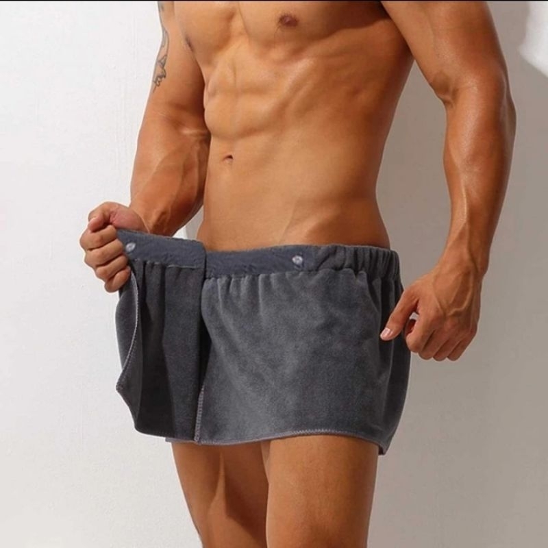 [NEW] Handuk Mandi Pria Short Sexy Pants Towel Microfiber Soft Wearable CLEVER