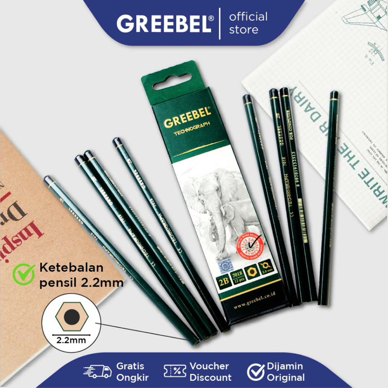 

Pensil 2B Grafite 7018 GREEBEL (1pcs)