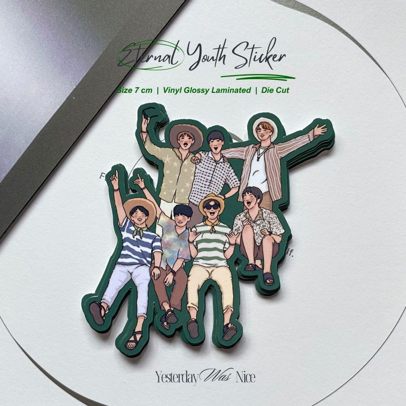 

Sticker illustrasi BTS Eternal Youth | Die Cut