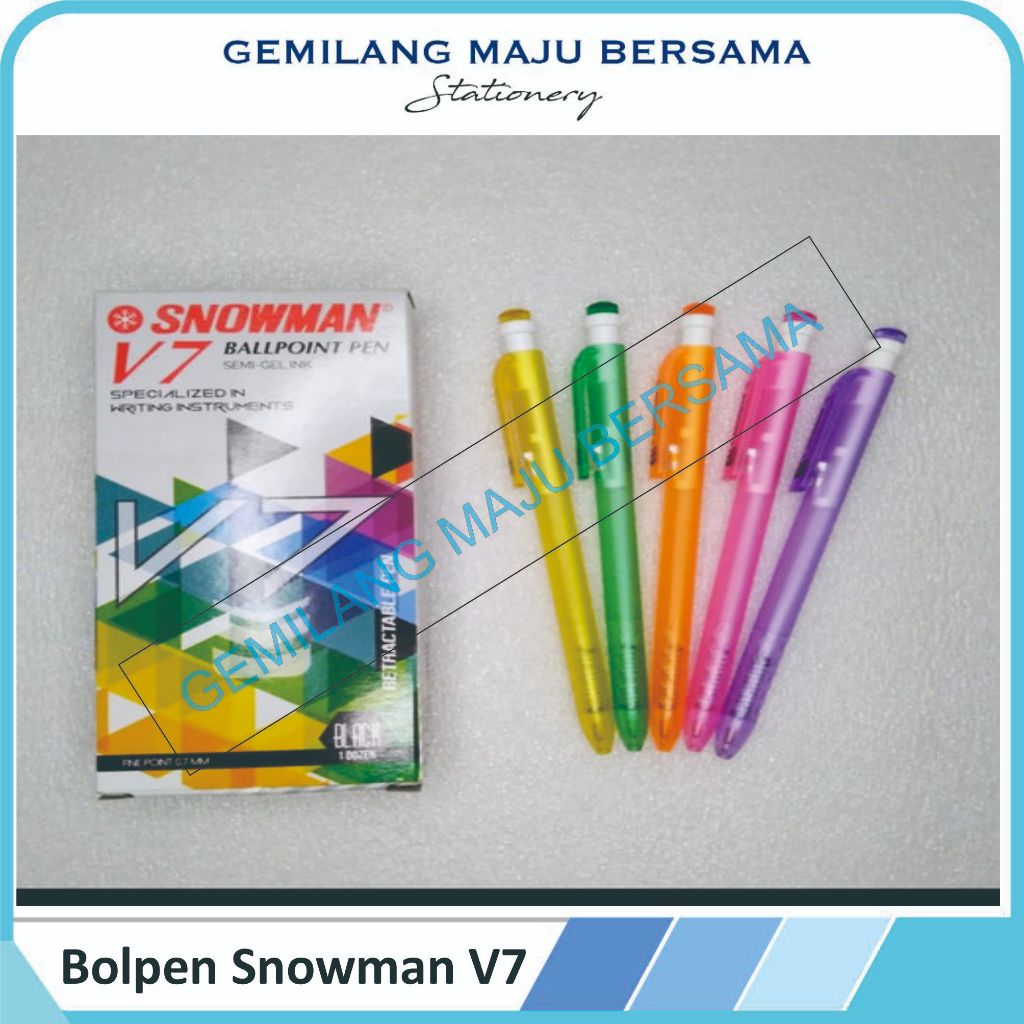 

Bolpen / Bolpoin / Pen Snowman V-7 (Harga Per Lsn = 12 buah)