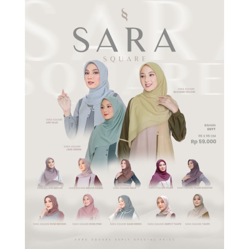 HIJAB SEPLY SARA SQUARE / HIJAB POLOS / HIJAB SYARI / SALE HIJAB / SARA SQUARE MAUVE / SARA SQUARE M