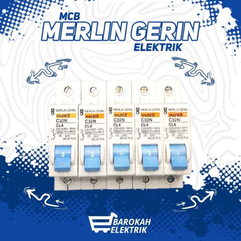MCB MERLIN GERIN 1 PHASE C32N 2A, 4A, 6A, 10A, 16A, 20A, 25A, 35A  ORIGINAL