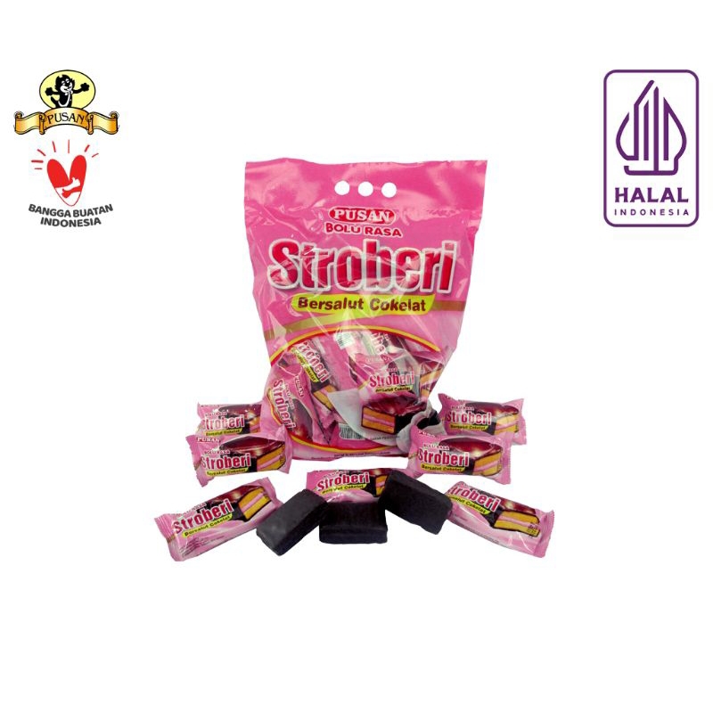 

BOLU BERSALUT COKLAT ISI 20 PCS 320 GRAM PUSAN STRAWBERRY VANILA