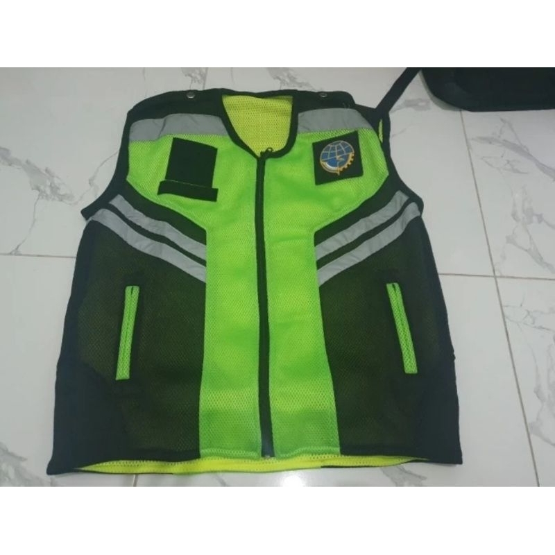 rompi dishub hujau, kemenhub, parkir, ormas, club motor, safety, touring tebal dan murah