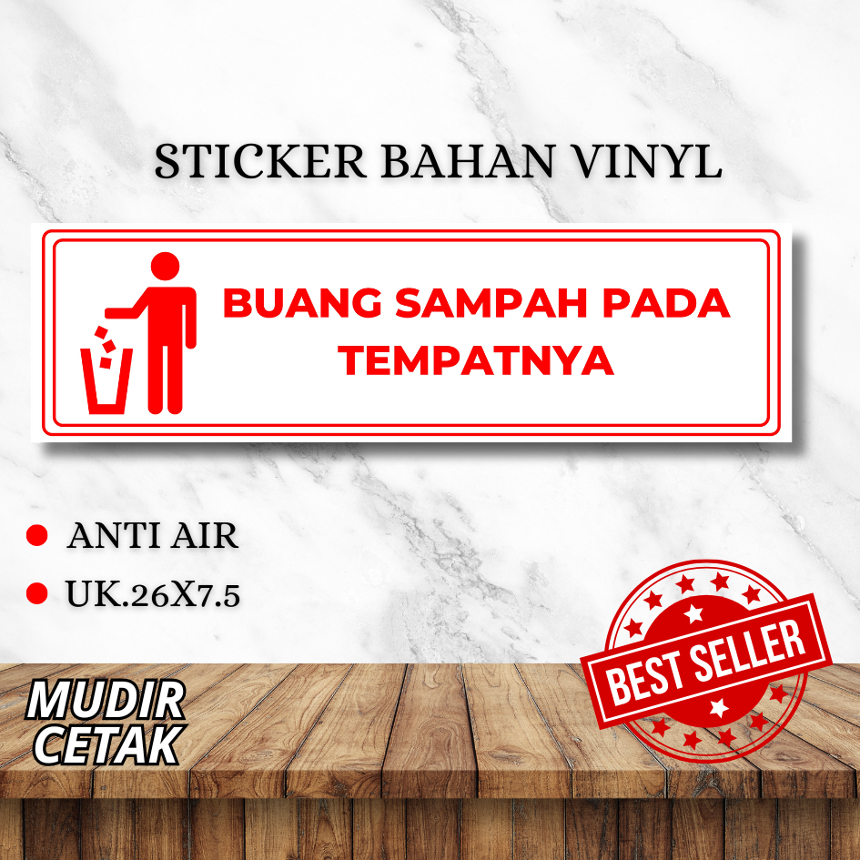 

Stiker buanglah sampah pada tempatnya/ stiker dilarang buang sampah sembarangan / stiker kantor / stiker mushola / stiker perkantoran