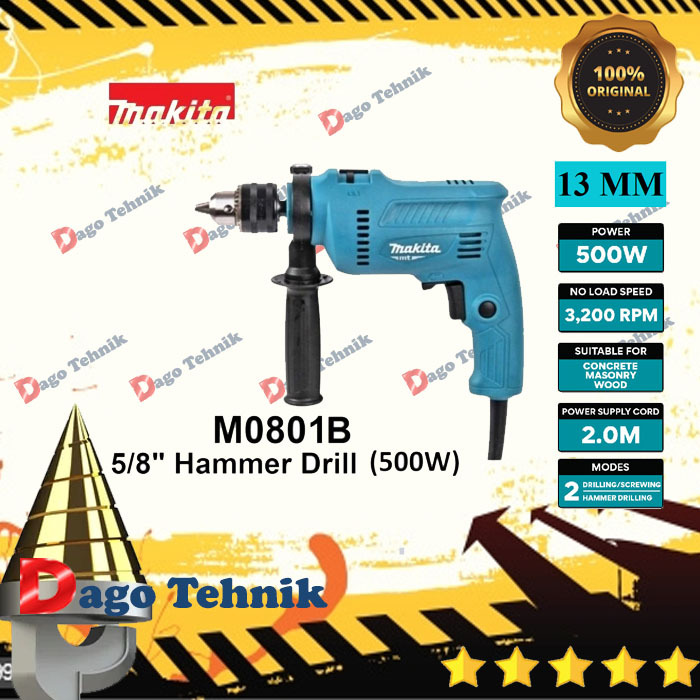 Makita bor tembok 13 mm m0801b bor listrik terbaik