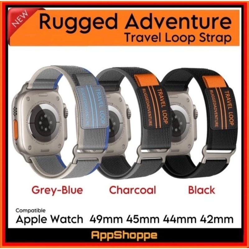 Appel Watch Nylon Strap Travel Loop Compatible Ultra / 2 Tali Jam size 49mm 45mm 44mm 42mm