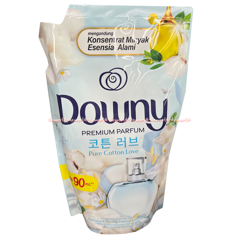 Downy Premium 550ml Parfum Pure Cotton Love Pelembut Pewangi Pakaian Downi Biru Putih