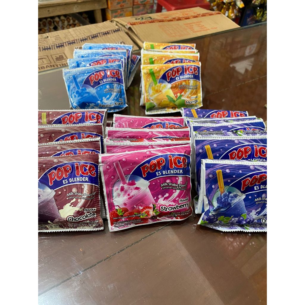 

Serbuk Pop Ice Aneka Varian Rasa 1 Renceng 10 Sachet @23gram