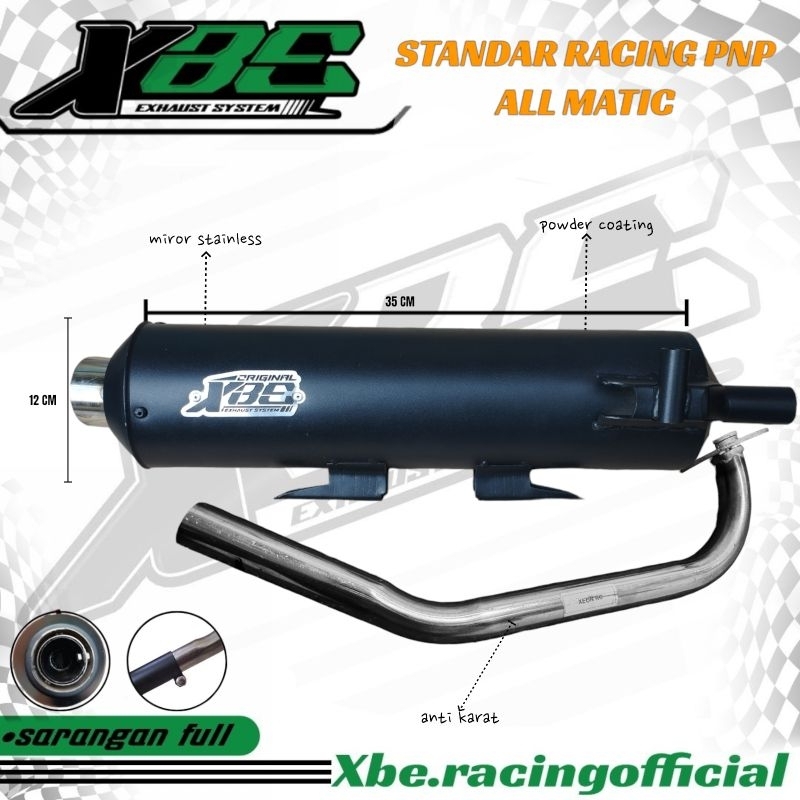 Knalpot Standar Racing ORIGINAL XBEracing 150 LED Vario 125 LED  Suara Bass Adem