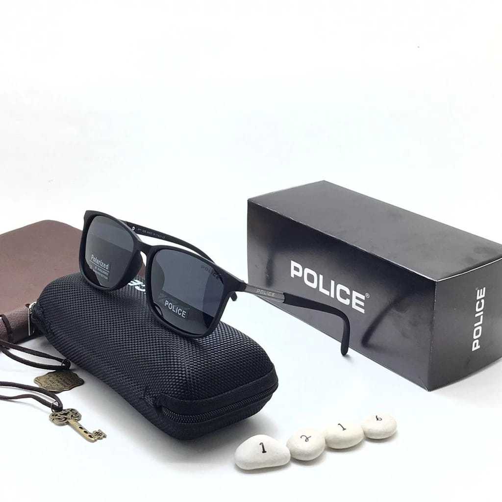 Kacamata Police Polarized Hitam Pria Anti Silau Import Original Terbaru