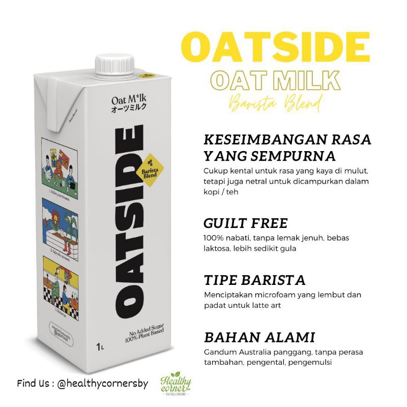 

Oatside – Oat Milk Barista Blend 1L ( Susu Oat / Vegan Milk / UHT )