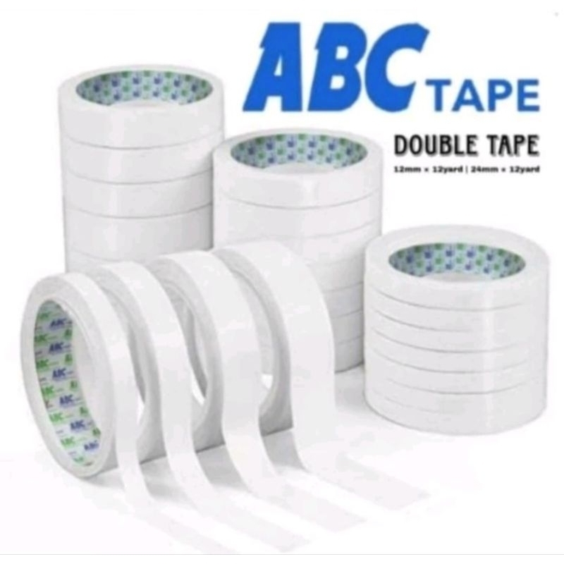 

Double Tape ABC 12mm 12 yard (1roll) TERMURAH
