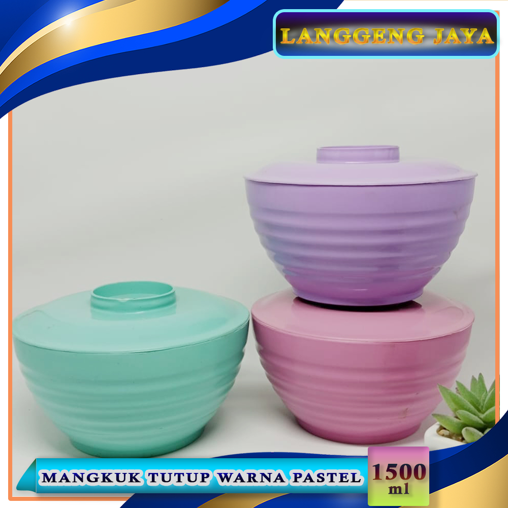 Langgeng Jaya - Mangkok tutup Ramen  / Wadah Sayur Mini / Wadah Makanan/ Mangkok Plastik Serbaguna