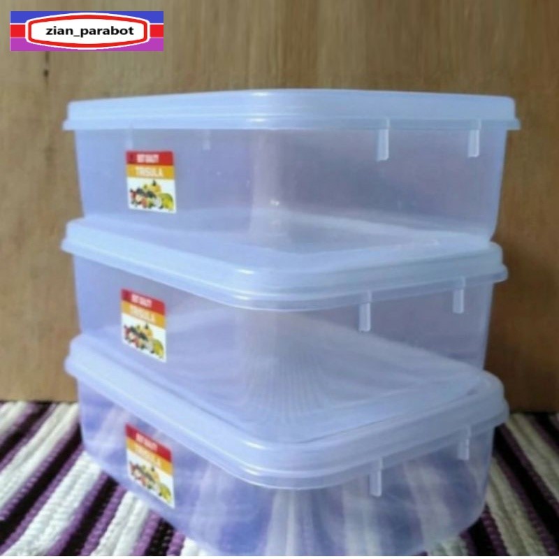 TOPLES KOTAK Makanan Plastik Sayur Transparan KMP TRISULA MUTIARA 900 ML