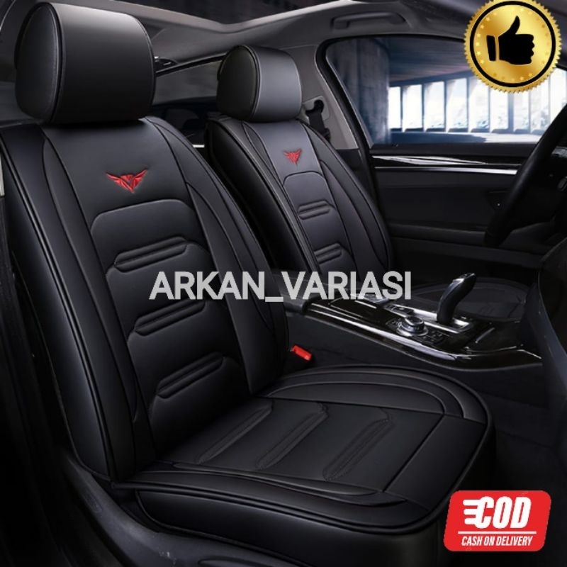 Sarung jok mobil xpander ultimate 2017 - 2023 cover jok xpander fullset 3 baris bahan onyx ferrari