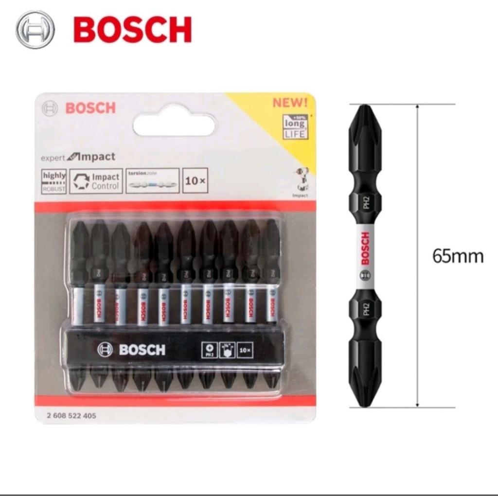 Mata obeng Bosch magnet ph2 65mm - BOSCH Magnetic screwdriver mata skrup - ORI 1pcs