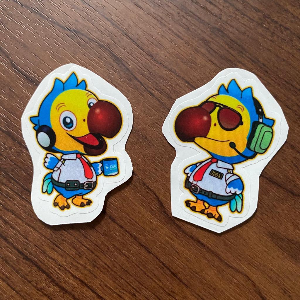 

[ACNH / Animal Crossing New Horizons Characters Homemade Stickers] Dodo Airline Brothers Vinyl Stickers / Stiker Vinyl Penerbangan Dodo Bersaudara (Orville & Wilbur)