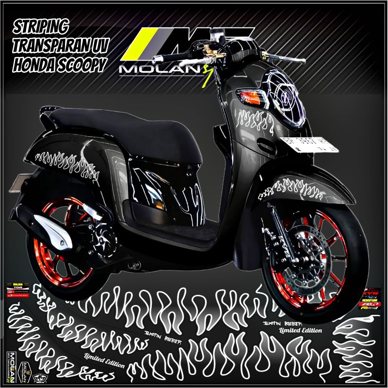 Decal Sticker Striping Variasi Transparan Uv Scoopy Api New Scoopy Api Scoopy Karbu Api Scoopy Fi Ap
